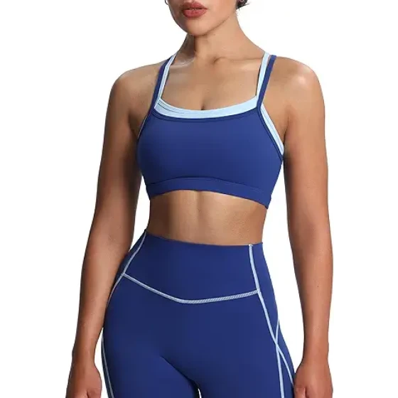 Aoxjox 女士运动文胸 Takes Two 高强度训练健身跑步瑜伽短款背心
