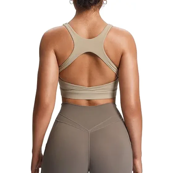 Aoxjox 女士运动文胸，高强度健身训练，健身房 Khloe 文胸，瑜伽短款背心