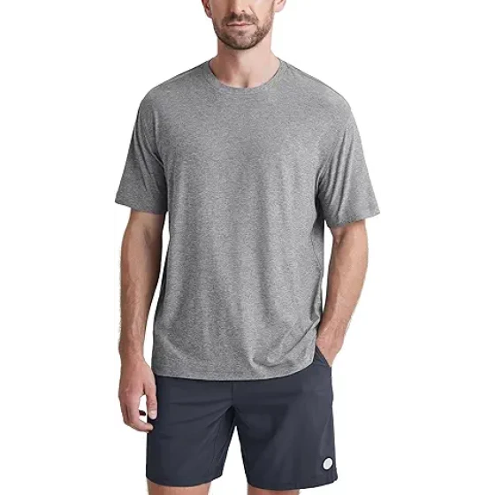 ODODOS 男士高性能T恤 - odSTRATUM Tech Tee，超柔软吸湿排汗 UPF 50+ 防晒健身T恤 - Ascent 系列