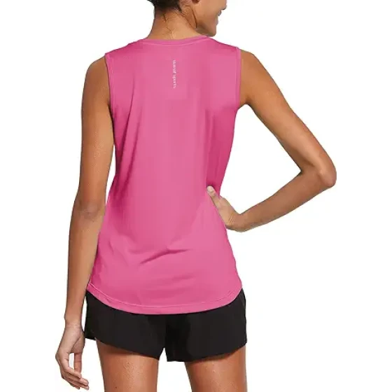 baleaf 女士运动背心，无袖，跑步宽松瑜伽上衣，运动健身服