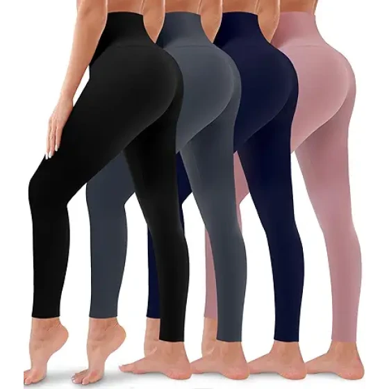 4条装女士提臀高腰收腹紧身裤，不透光瑜伽裤，运动跑步紧身裤