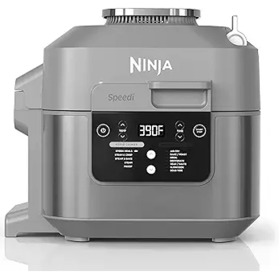 Ninja SF301 Speedi 快速烹饪空气炸锅，6 夸脱容量，12 合 1 功能，可蒸、烤、煎、炒、慢炖、低温慢煮等，15 分钟即可完成一锅速食，海盐灰