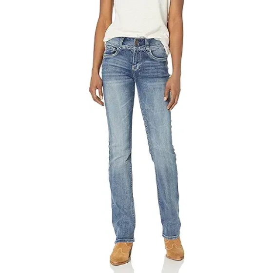 WallFlower 女士超修身中腰喇叭牛仔裤，柔软舒适