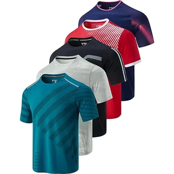 5件装男士速干运动圆领T恤 | 运动跑步健身短袖T恤（大包装）