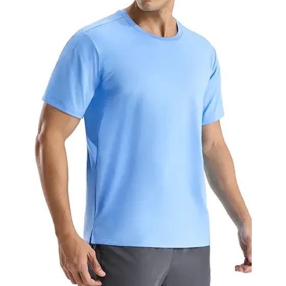 MIER 男士速干跑步T恤 - 吸湿排汗 COOL MAX 短袖运动健身T恤