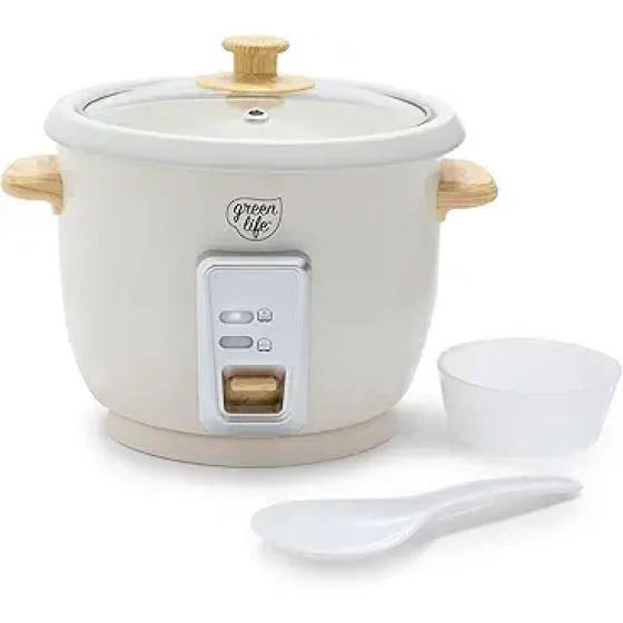 GreenLife 电饭煲，配备可拆卸式不含 PFAS 的陶瓷不粘内胆