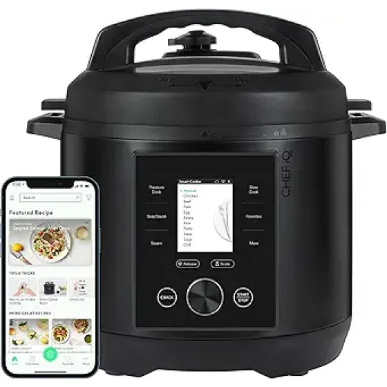 CHEF iQ 智能压力锅，带 WiFi 和内置电子秤 - 简单易用的 10 合 1 多功能烹饪锅，内置 500 多道指导食谱 - 电饭煲、慢炖锅、速食料理，美食爱好者的理想之选 - 6 夸脱容量 - 家庭装