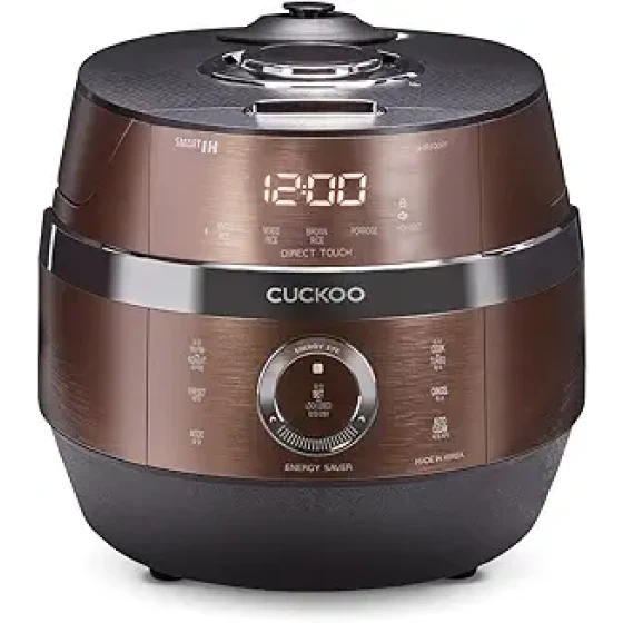 CUCKOO CRP-JHR1009F | 10杯（生米）电磁加热压力电饭煲 | 19种菜单选项，自动清洁，语音提示，韩国制造 | 铜