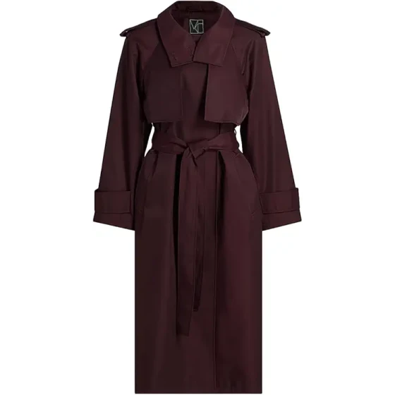 cotton blend poplin trench coat