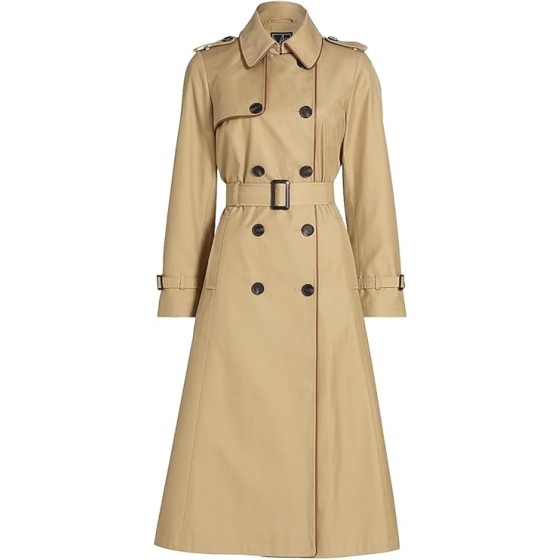 cotton blend poplin trench coat