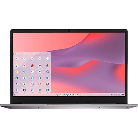 联想 IdeaPad 3 15.6 英寸 FHD Chromebook 笔记本电脑，搭载英特尔赛扬 N4500 处理器、英特尔 UHD 显卡、4GB 内存、64GB 固态硬盘、USB-A 和 USB-C 接口、HDMI 接口